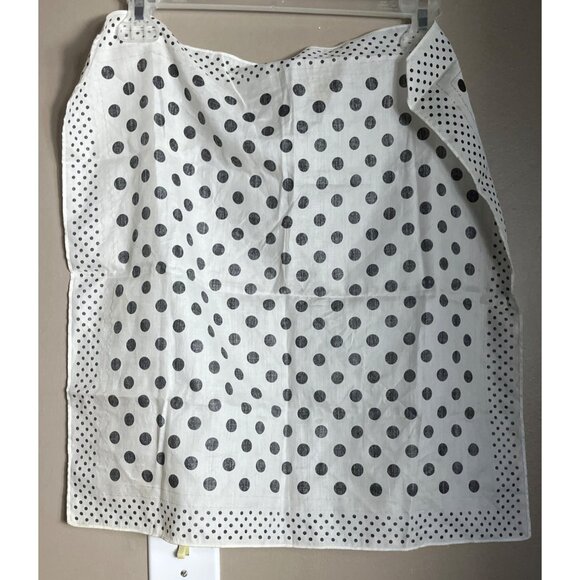 Michel Klein Scarf White Black Polka Dot 19" Square Kerchief Classic Unisex - Picture 6 of 9